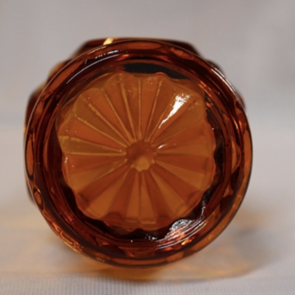 Vintage 1970's MCM Wheaton Glass Amber Bullseye 9" Vase - Picture 4 of 6